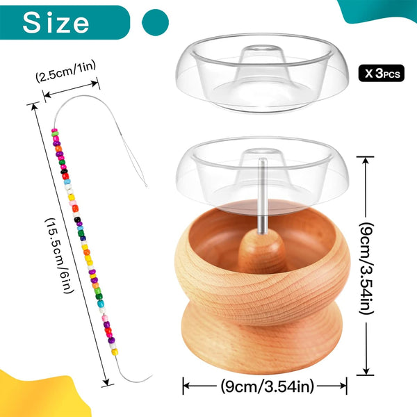 hobbyworker The Bead Spinner,Seed Beads Kit with 3 Pcs Quick Changed T