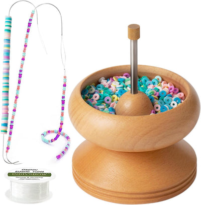 Hobbyworker Clay Bead Spinner,Rotating Bead Bowl for Making Jewelry, Quick Beading Tool, Waist Bead Rotator with Bead