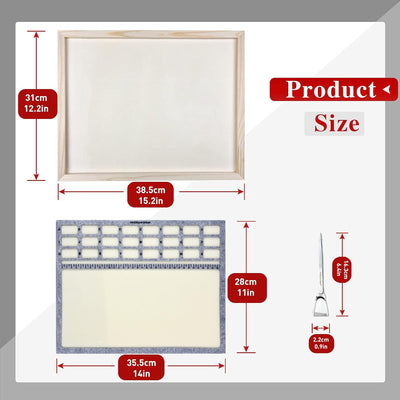 hobbyworker The Second Generation Beading Mat,Bead Board Surface Flocking with Wooden Base and Bead Scoop for Jewelry Making and Beading Supplies