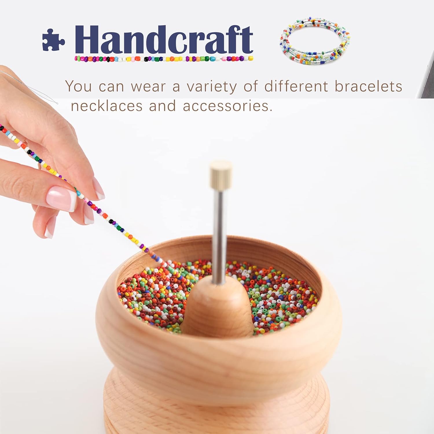 Making Clay beaded bracelets using a bead spinner