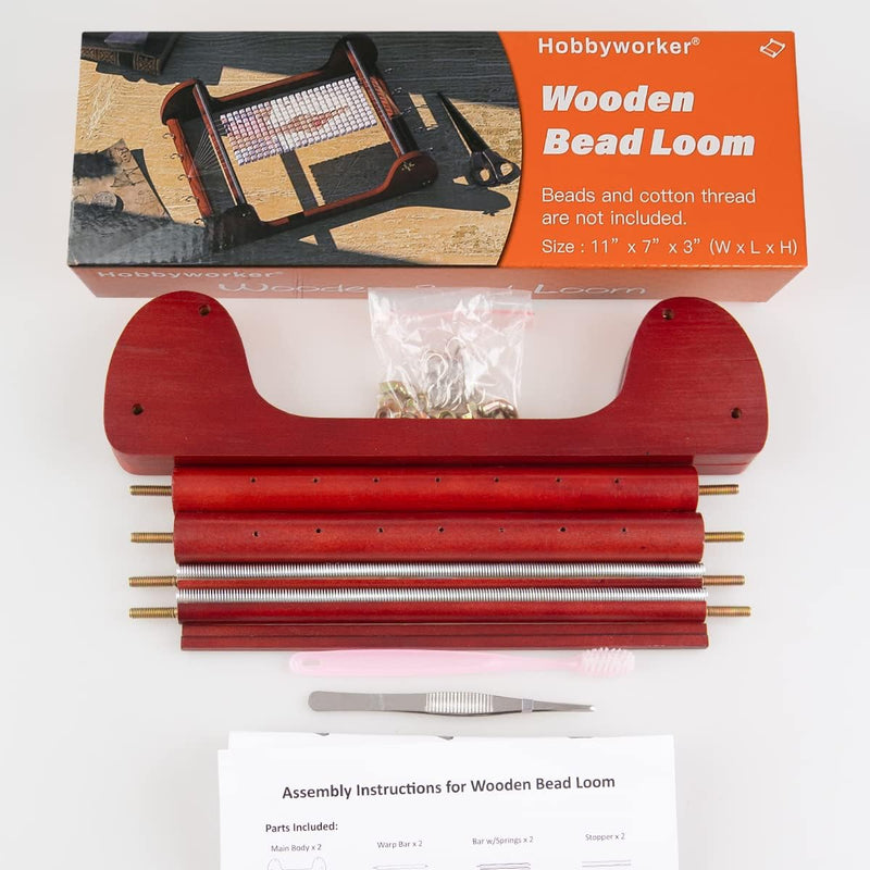 hobbyworker The Third Generation Beading Loom Kit with Seed Beads, Bead  Needl