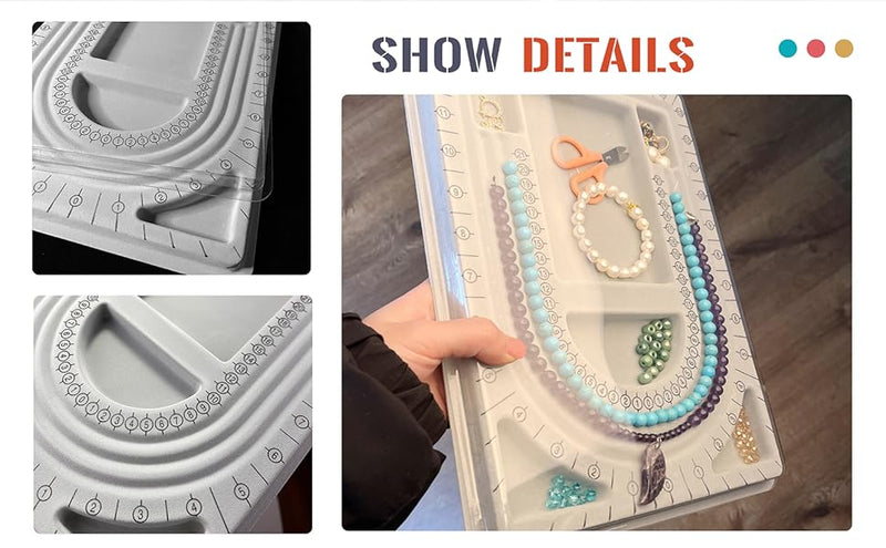 Bracelet Design Board Flocked Bead Board Bracelet Beading Jewelry Organizer  Tray Design Diy Craft Tool (necklace Beads/bracelet Beading Board) Christm